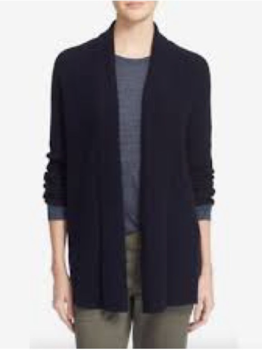 Vince Open-Front Cardigan Sweater - Dark Navy Blue